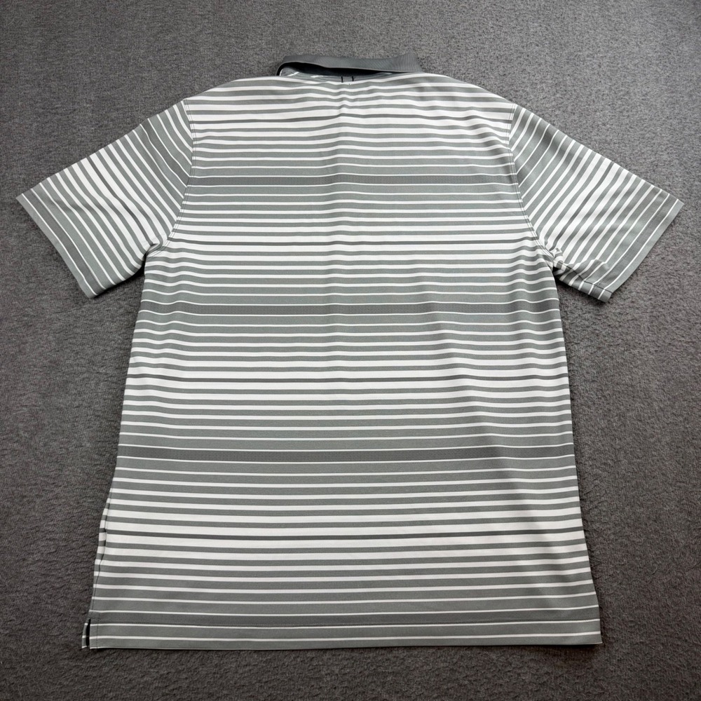 Nike Golf Polo Men's XL Grey White Striped Dri-FIT Tour Performance Short Sleeve - Picture 7 of 7